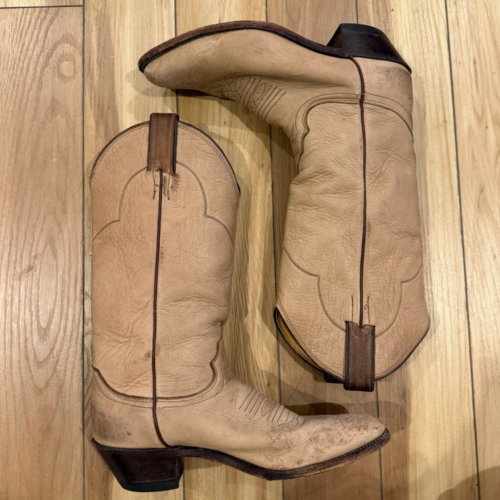 1990s Vintage Justin Buckskin Cowboy Boots - Women’s 7 - Picture 2 of 7